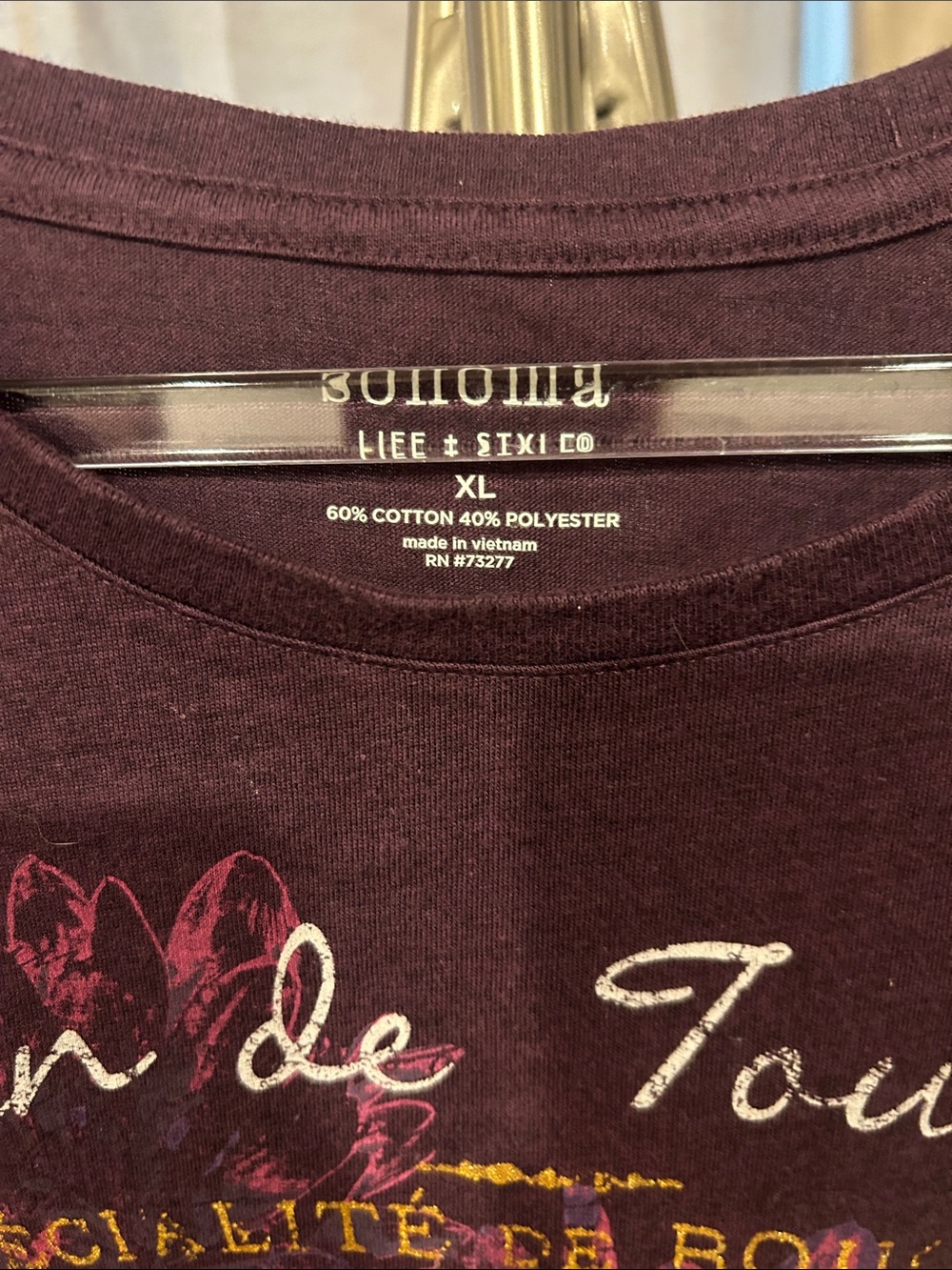 Sonoma Burgundy Short-Sleeve Graphic Tee with Gold Accents - Picture 2 of 6